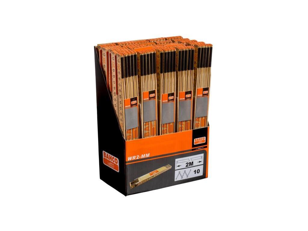 Metr skládací 2m, 10 segmentů, šíře 17mm, 110g, metrický  b25 - BA-WR2-MM