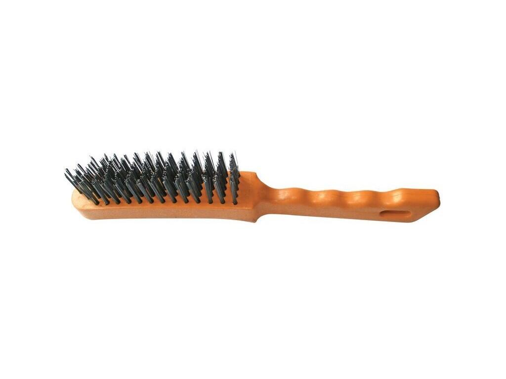 Kartáč ocelový, 3 řady, plastová rukojeť BS - TM-340509
