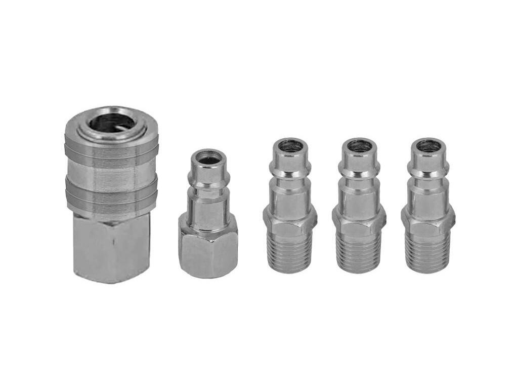 Sada vzduchových rychlospojek 1/4" 5ks QC01 RD - TM-089912