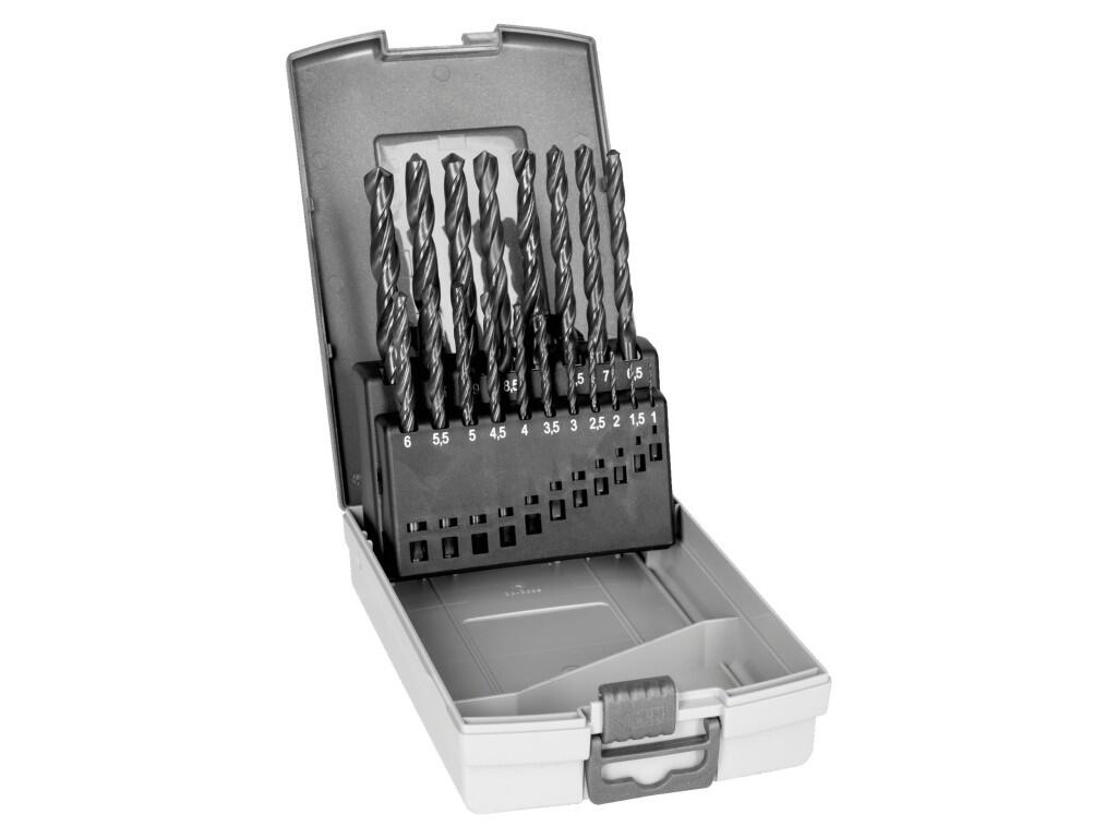 Sada vrtáků na kov HSS 19-dílná (1-10mm po 0,5mm), plastová krabička 600g - BA-4515-SET-19
