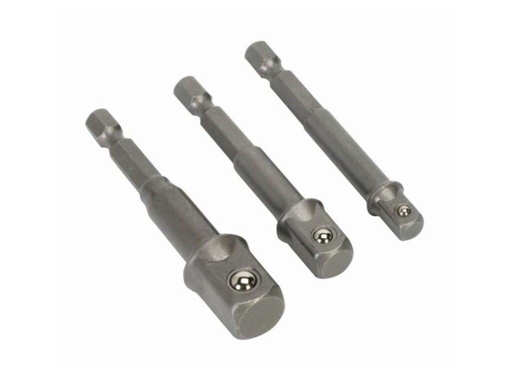 Adaptér 1/4" šestihran na 1/4", 3/8", 1/2" čtyřhran, sada 3ks RD - TM-158904