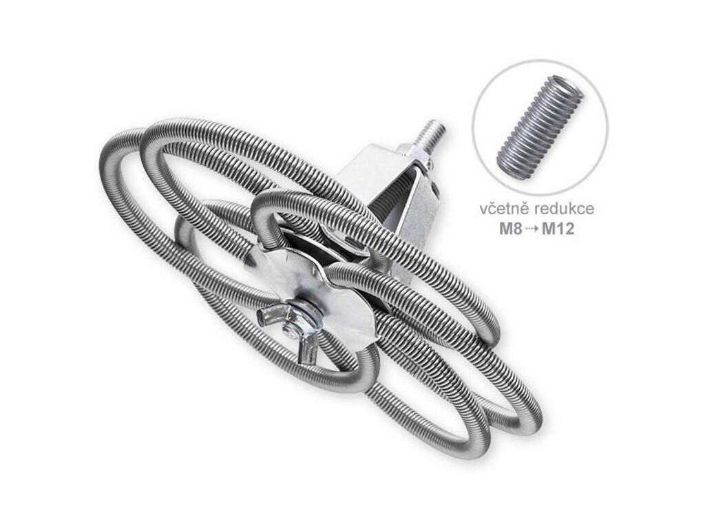 Kominický strojek štosákový 120-220 mm set kartáč + redukce (z M8 na M12) - ocel - KR1336204