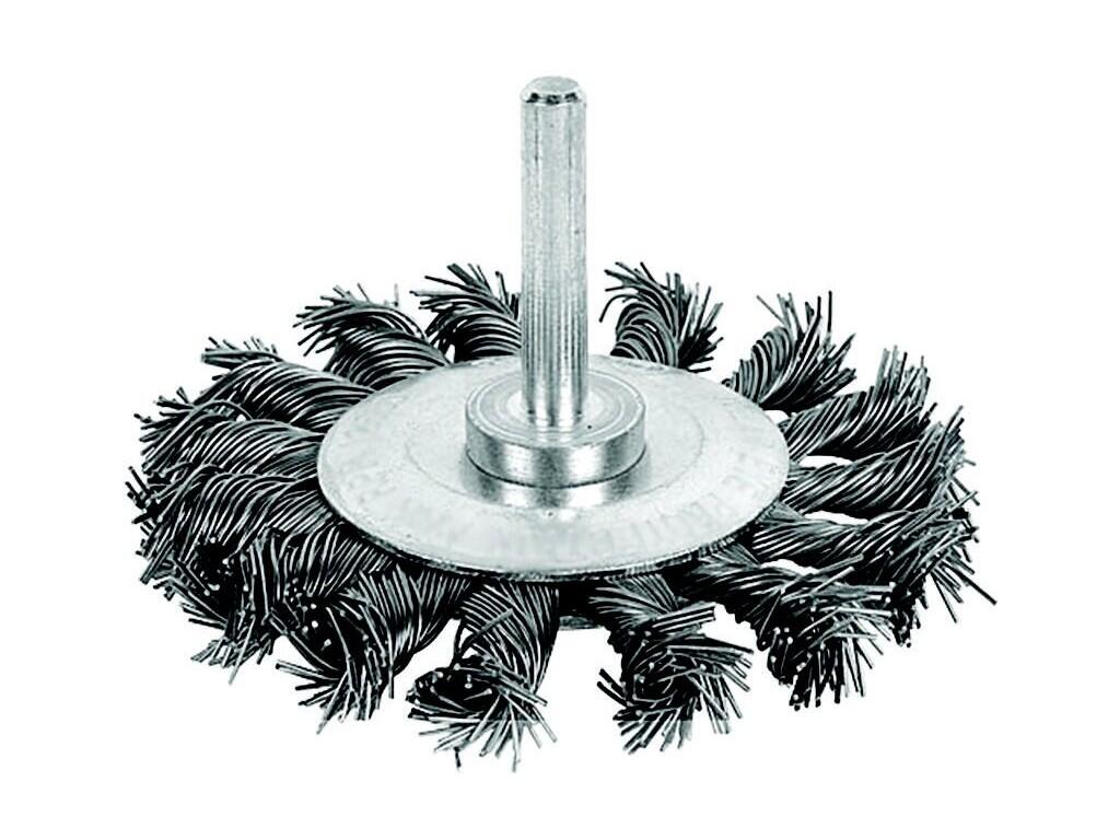 Kartáč kotoučový copánkový pr.75mm (3") se stopkou RD - TM-170108