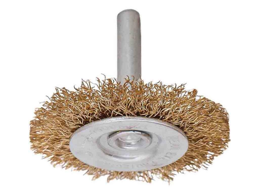 Kartáč kotoučový mosaz pr.100mm (4") se stopkou RD - TM-170106