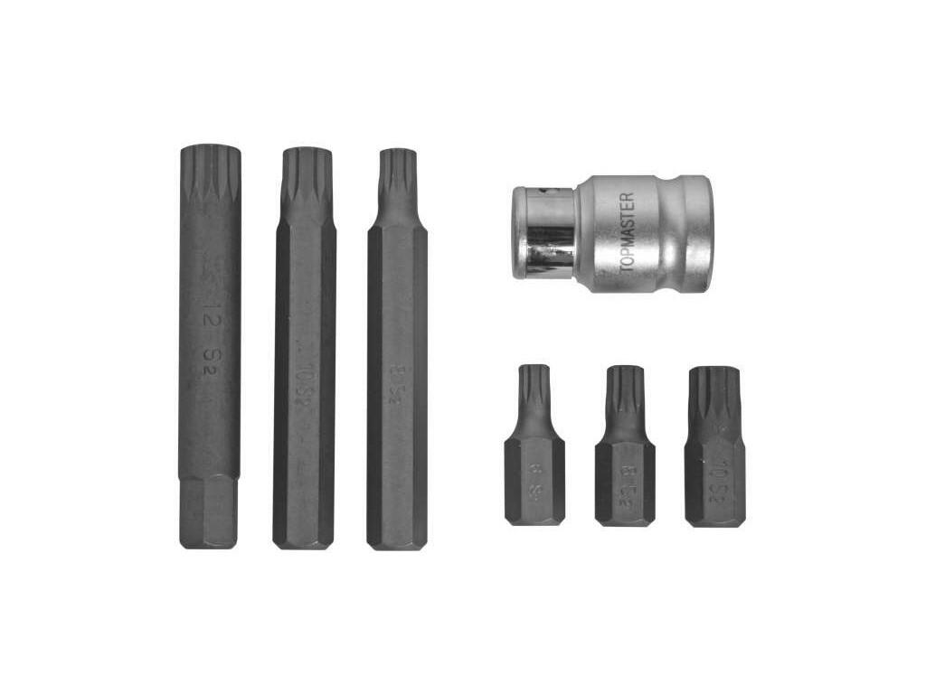 Sada bitů 10mm XZN М6;M8;M10/30mm M8;M10;М12/75mm + adaptér 1/2", S2 TMP - TM-330351