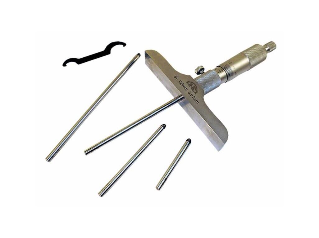 Mikrometrický hloubkoměr ČSN 25 1442, DIN 863 0-100 mm/0,01 mm KINEX - KI7103