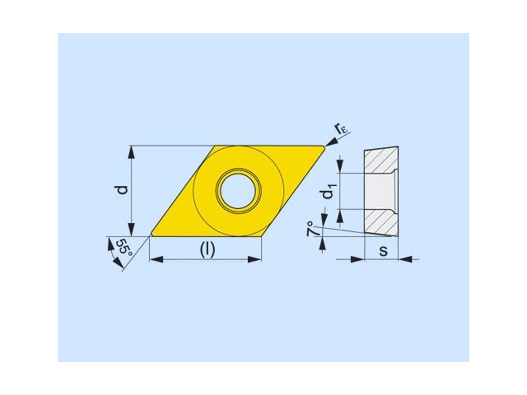 Soustružnické VBD pozitivní 80031132 / 7600315 DCGT A2 -S- PRAMET - PM-DCGT-070201E-SF3-T6310