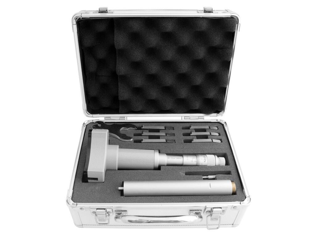 Mikrometr třídotekový pr.100-125 mm včetně prodloužení DIN 863, NOVÝ MODEL - Al přepravní box 0,005 mm 100-125 mm KINEX - KI7089-02-125