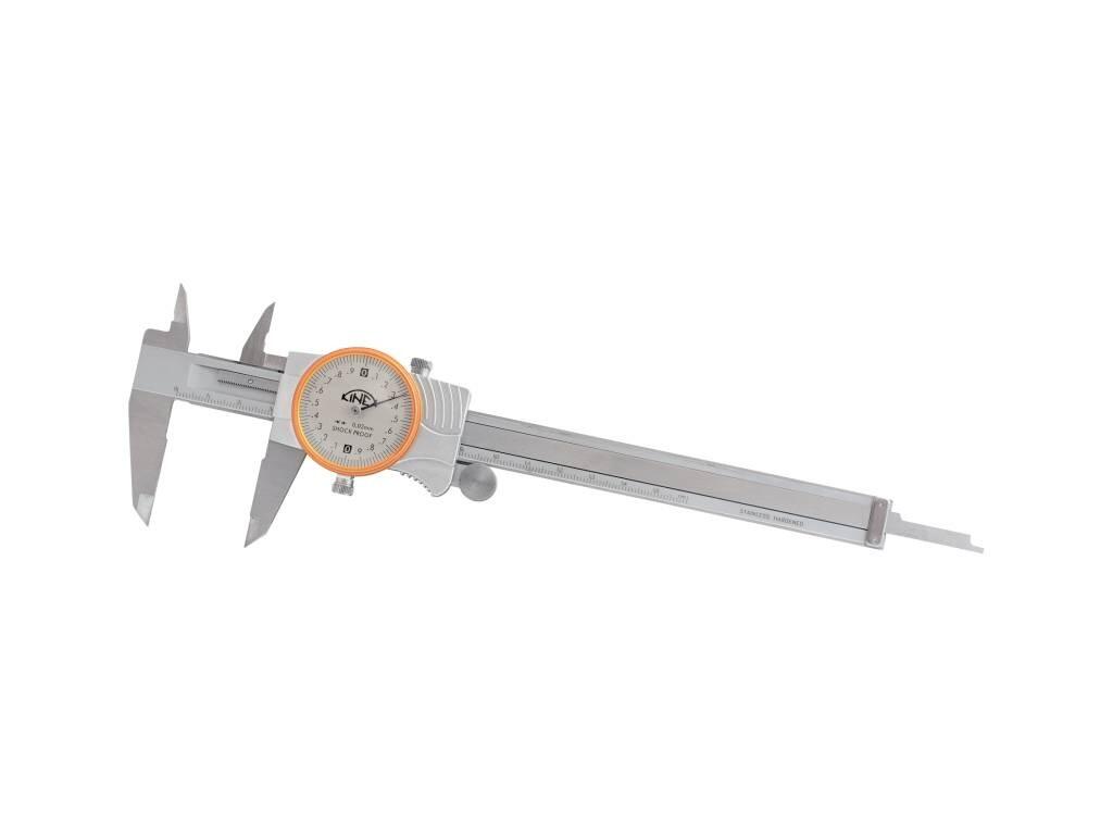 Posuvné měřítko s číselníkovým úchylkoměrem ANTISCHOCK (nárazuvzdorné provedení) ČSN 25 1235, DIN 862 0,02 mm 150/40 mm KINEX - KI6013-02-150