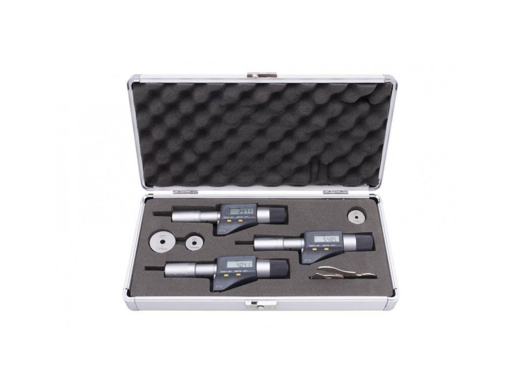 Mikrometr třídotekový digitální - sada DIN 863, NOVÝ MODEL V HLINÍKOVÉM KUFRU, IP 54 3-6 mm 0,001 / 0,004 mm KINEX - KI7090-03-006