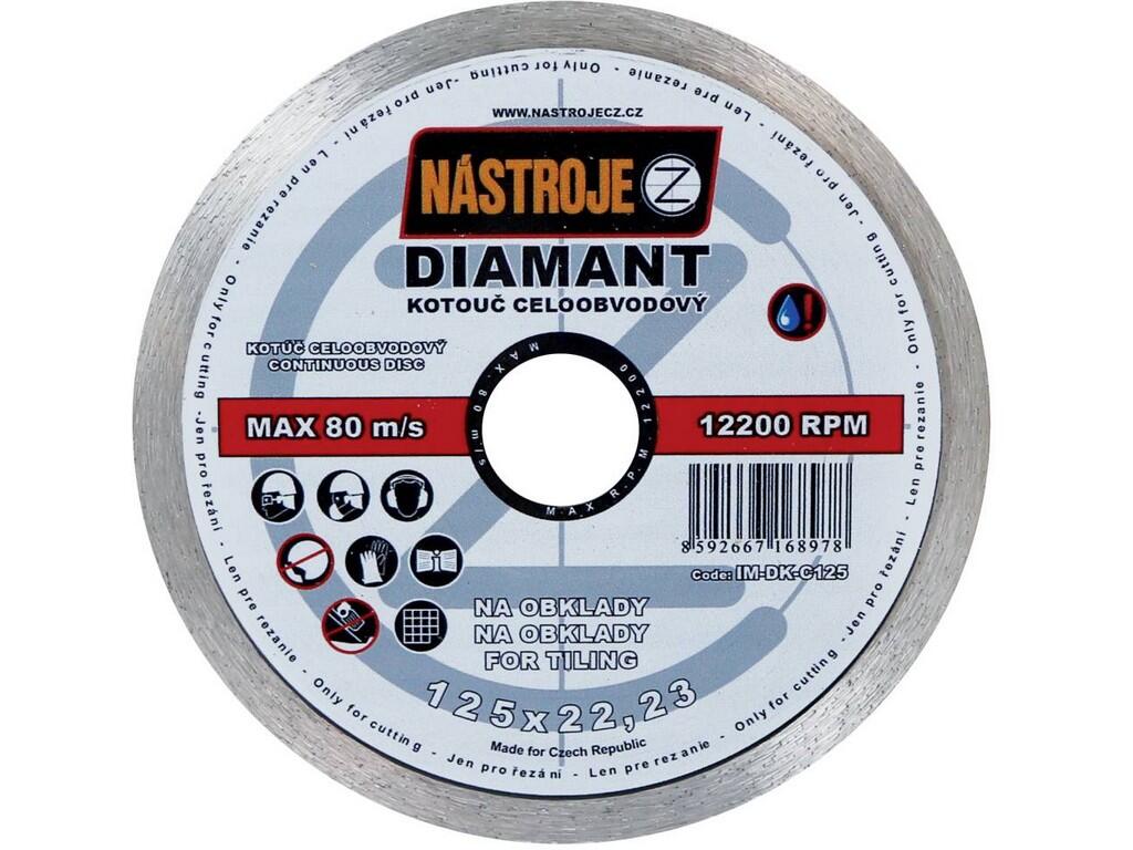 Kotouč diamantový celoobvodový 125x1,6x22mm, na obklady - IM-DK-C125