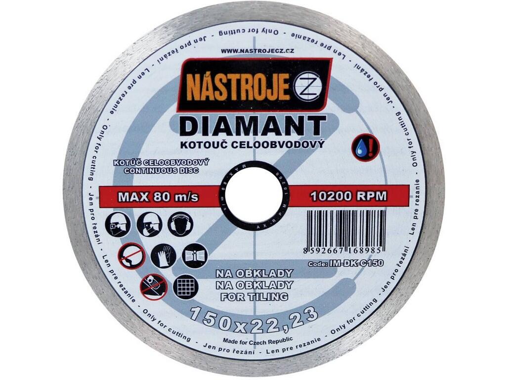 Kotouč diamantový celoobvodový 150x1,6x22mm, na obklady - IM-DK-C150