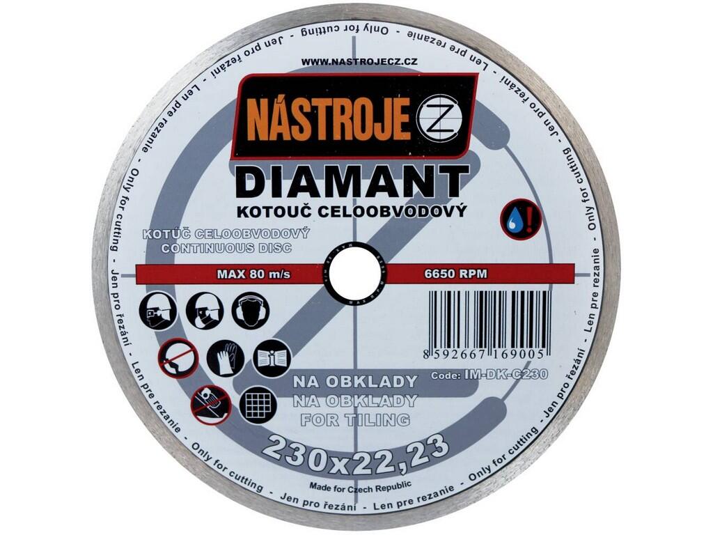 Kotouč diamantový celoobvodový 230x1,6x22mm, na obklady - IM-DK-C230
