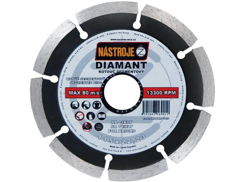 Kotouč diamantový segmentový 115x2,0x22mm, na cihly - IM-DK-S115