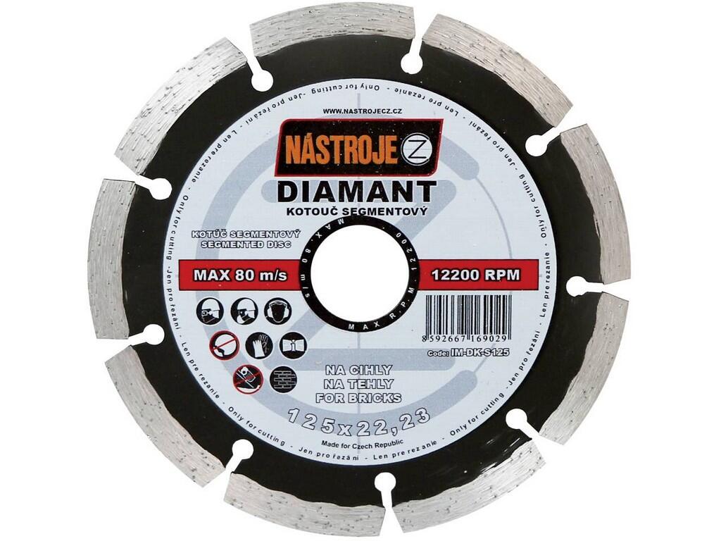 Kotouč diamantový segmentový 125x2,0x22mm, na cihly - IM-DK-S125