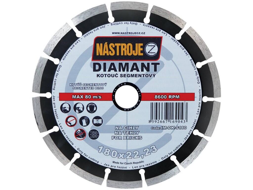Kotouč diamantový segmentový 180x2,2x22mm, na cihly - IM-DK-S180