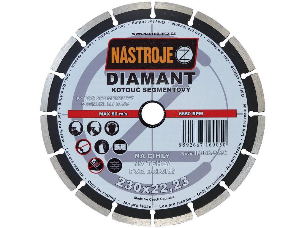 Kotouč diamantový segmentový 230x2,5x22mm, na cihly - IM-DK-S230