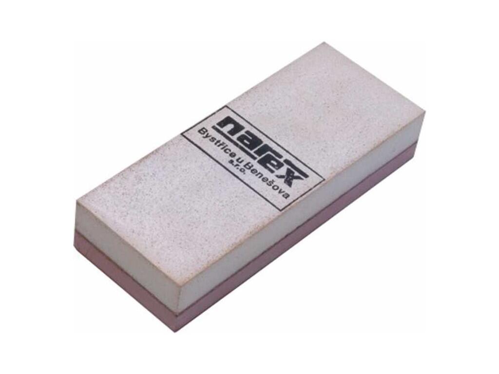 Brousek dvouvrstvý (na dláta,nože) 130x50x25mm, umělý korund, zrnitost F80 na bílé části, F120 na červené části - NB8951-00