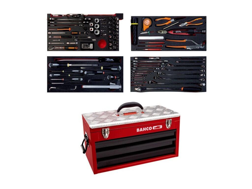 Ocelový zásuvkový box s moduly s nářadím – 129 ks - BA-1483KHD3RB-FF1