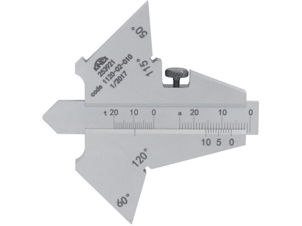 Měrka koutových svarů PN 25 3921 50°, 60°, 115°, 120° KINEX - KI1120-02-010