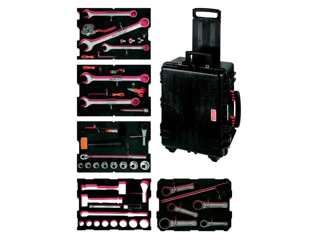Sada vysoce odolného nářadí pro větrné elektrárny pro práci ve výškách v odolném montážním kufru 480x630x290mm, 34kg - BA-4750RCHDW02FF15