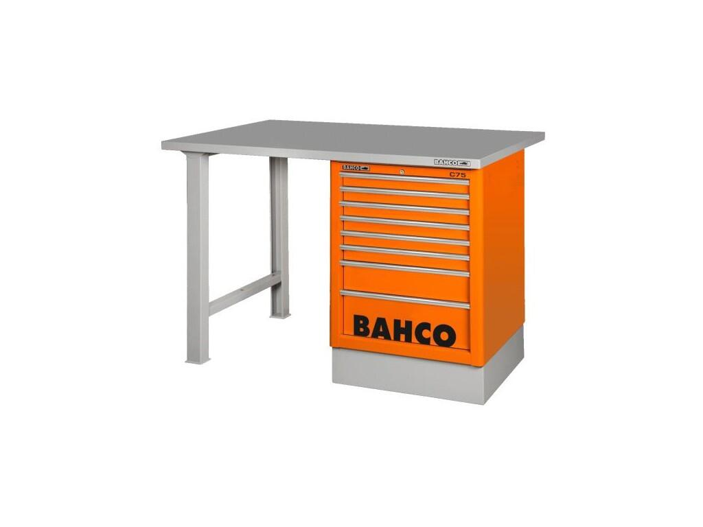 Pracovní stůl s ocelovou deskou a boční zásuvkovou věží 1800x750x1030mm, 6 zásuvek, b1 - BA-1495K6CWB18TS