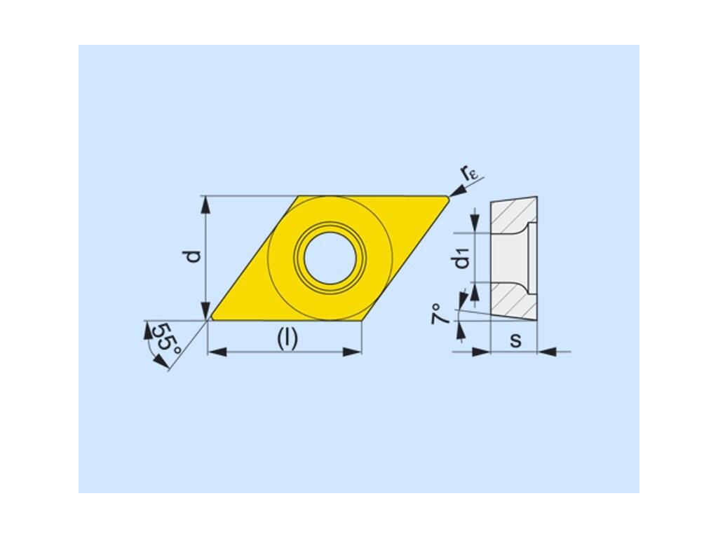 Soustružnické VBD pozitivní 80017067 / 6754770 DCMT A2 -S- PRAMET - PM-DCMT-070204E-FM-T7335