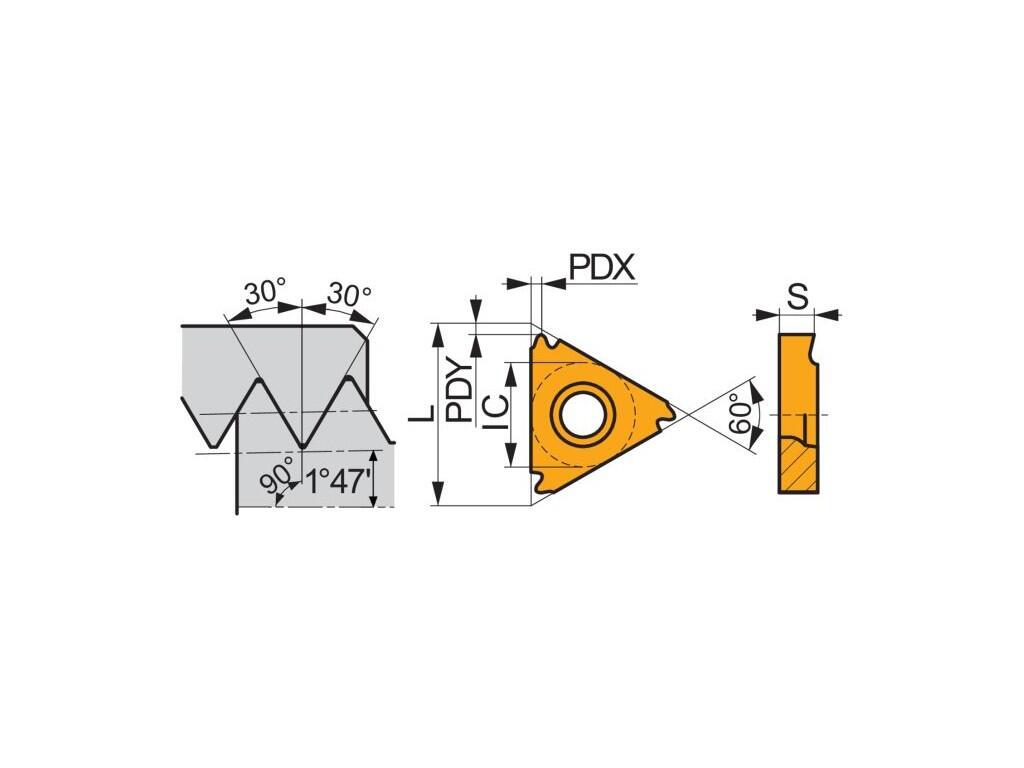 Soustružnické VBD závitové + zapichovací 80022251 / 6755494 TN NPT EXT C3 -S- PRAMET - PM-TN-16ER140NPT-T8030