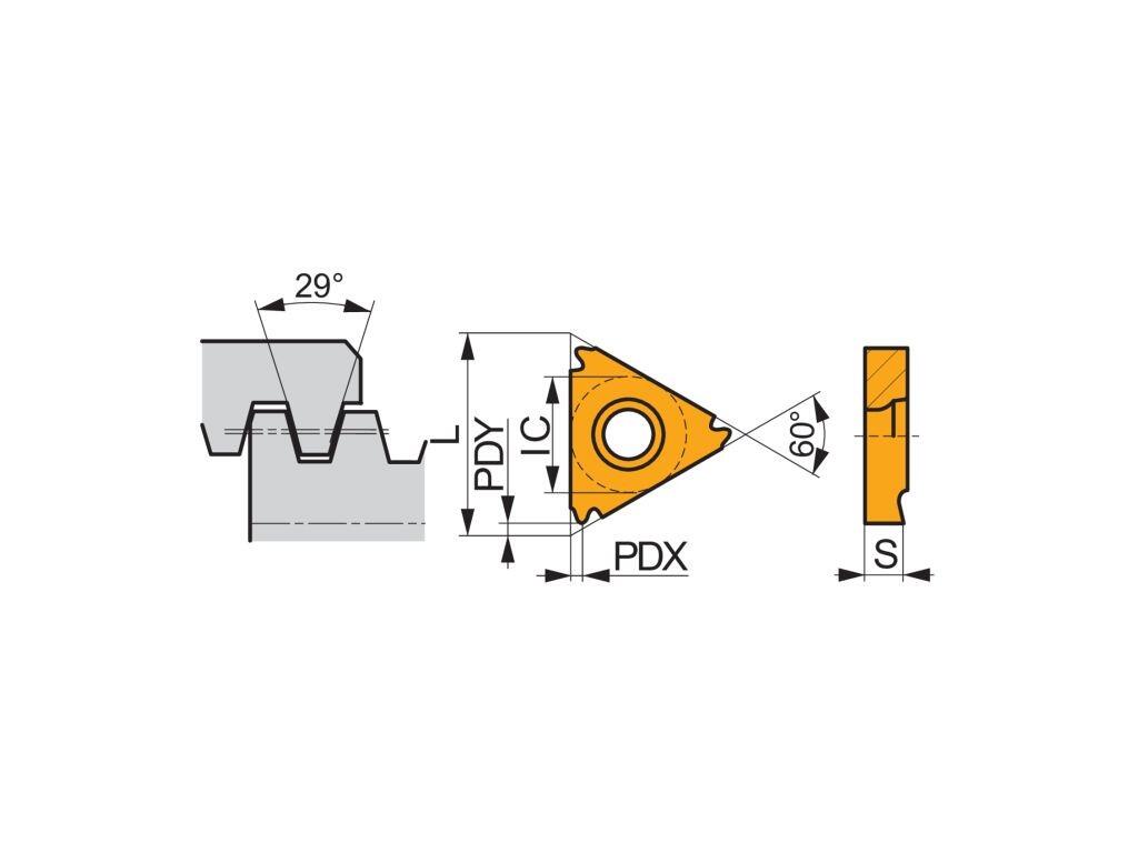 Soustružnické VBD závitové + zapichovací 80017876 / 6755360 TN ACME INT C3 -S- PRAMET - PM-TN-16NR080ACME-T8030