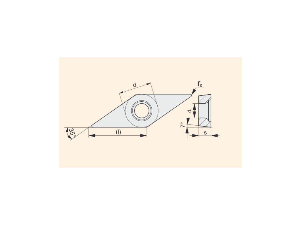 Soustružnické VBD pozitivní 80023575 / 6756219 VCGW A2 -S- PRAMET - PM-VCGW-130304-T5305