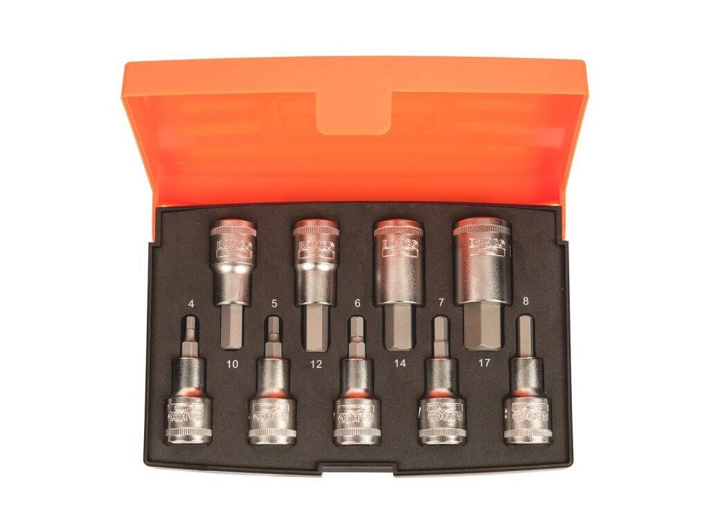 Sada nástrčných hlavic 1/4" 9-dílná se šestihranem, metrické, 4,5,6,7,8,10,12,14,17mm - BA-S9HEX