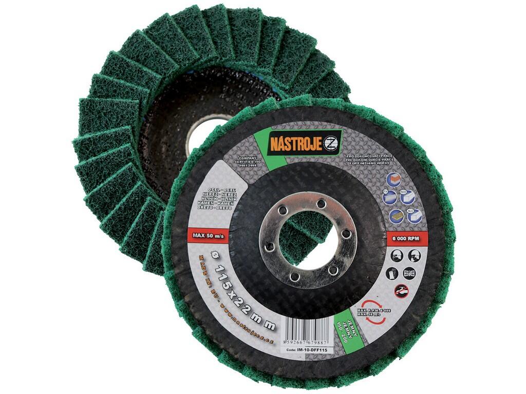 Kotouč leštící fíbrový 125x22 na ocel, nerez, plast, kámen, dřevo, hliník - jemný, zr.150-200 zelený - IM-10-DFF125