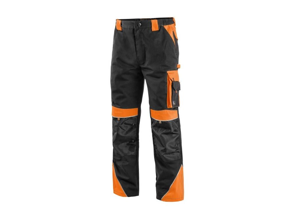 Kalhoty do pasu CXS SIRIUS BRIGHTON, černo-oranžová, vel. 62 b1/20 - CN-1020-001-803-62