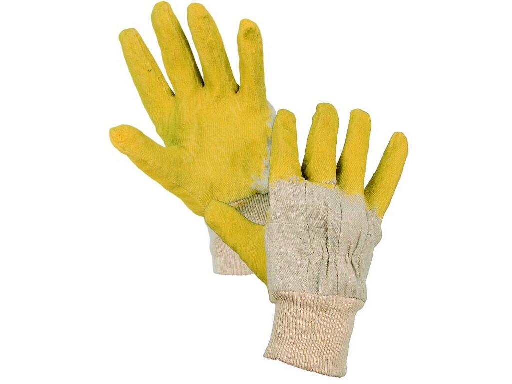 Rukavice DETA, máčené v latexu, bílo-žluté, vel. 10 b1/12/120 - CN-3420-005-101-10