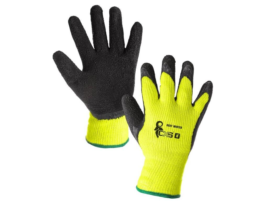 Rukavice ROXY WINTER, zimní, máčené v latexu, černo-žluté, vel. 10 b1/12/60 - CN-3700-010-160-10