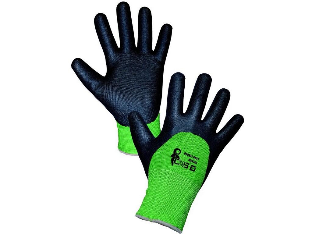 Rukavice ROXY DOUBLE WINTER, zimní, máčené v nitrilu, černo-zelené, vel. 10 - CN-3700-011-510-10