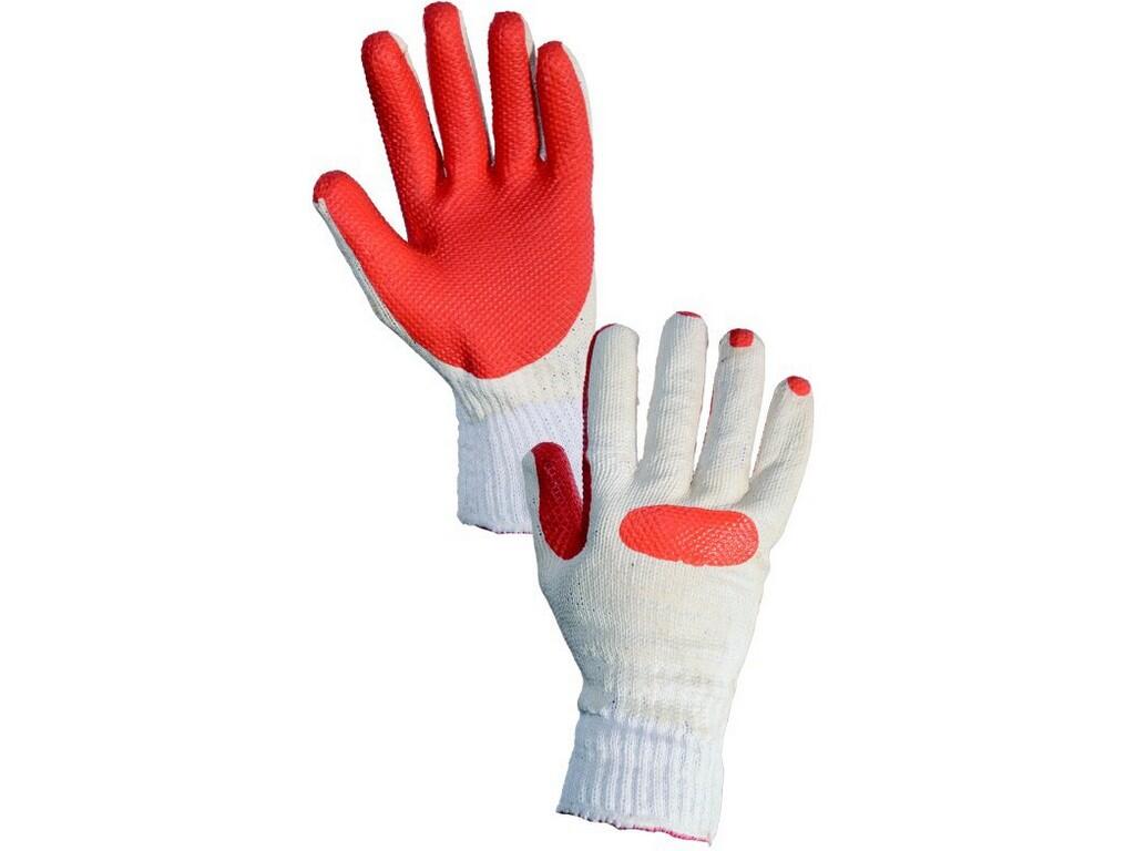 Rukavice BLANCHE, máčené v latexu, bílo-oranžové, vel. 10 b1/12/240 - CN-3420-003-102-10