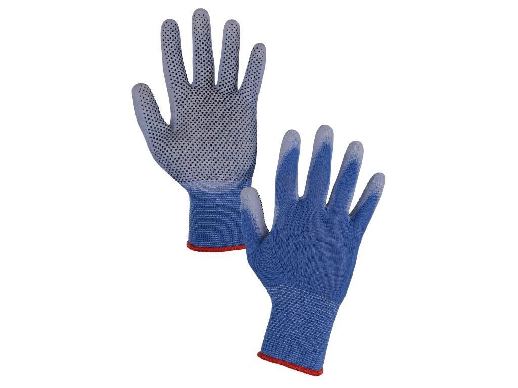 Rukavice BRITA DOTS, máčené v PU a PVC terčíky, vel. 6-7 b1/12/240 - CN-3440-050-400-07