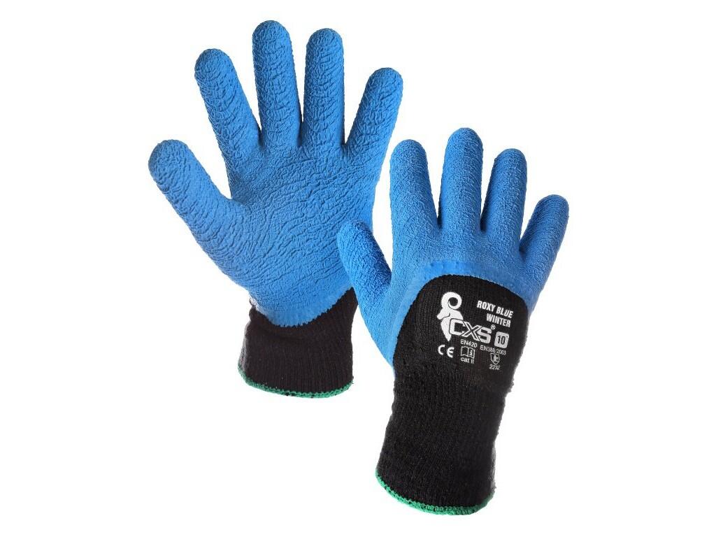 Rukavice ROXY BLUE WINTER, zimní, máčené v latexu, černo-modré, vel. 10 b1/12/60 - CN-3700-023-400-10