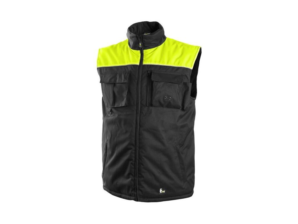 Vesta SEATTLE, zimní,fleece, pánská, černo-žlutá, vel. 2XL b1/10 - CN-1310-002-802-96
