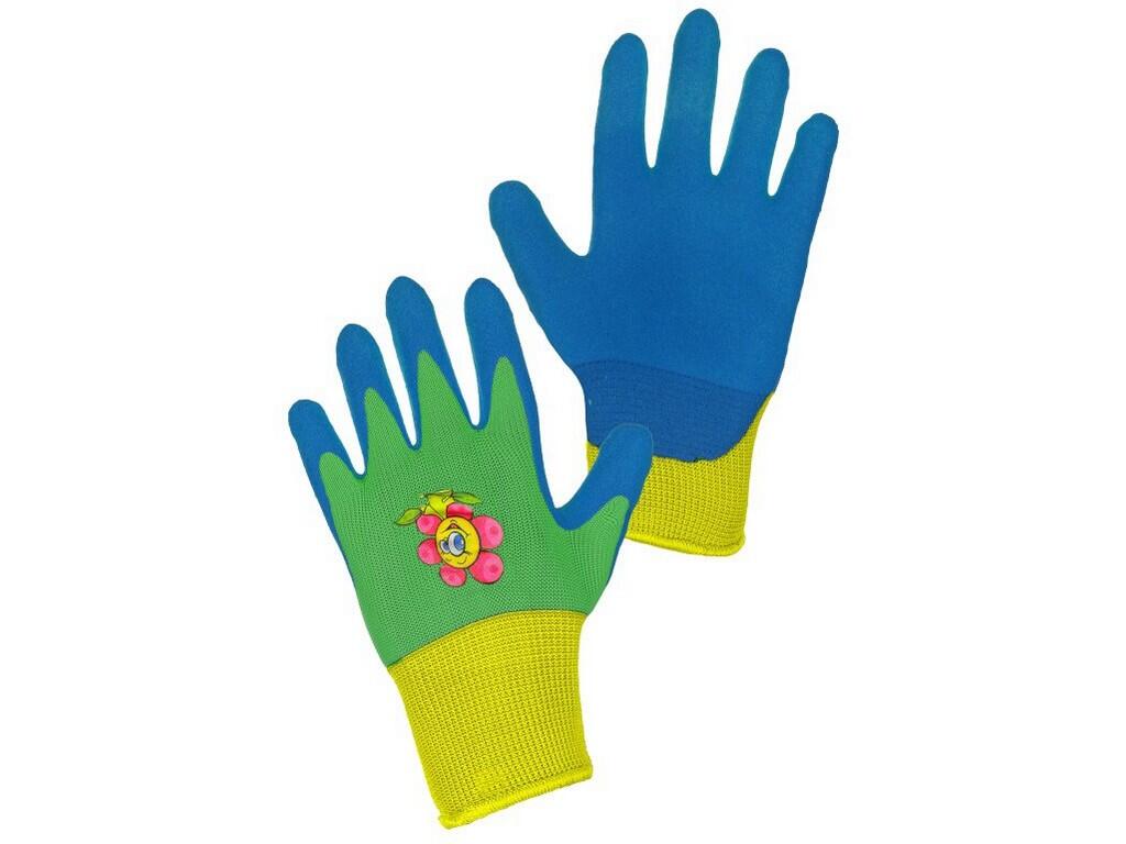 Rukavice DRAGO, dětské, máčené v nitrilu, modré, vel. 05 - CN-3410-008-400-05