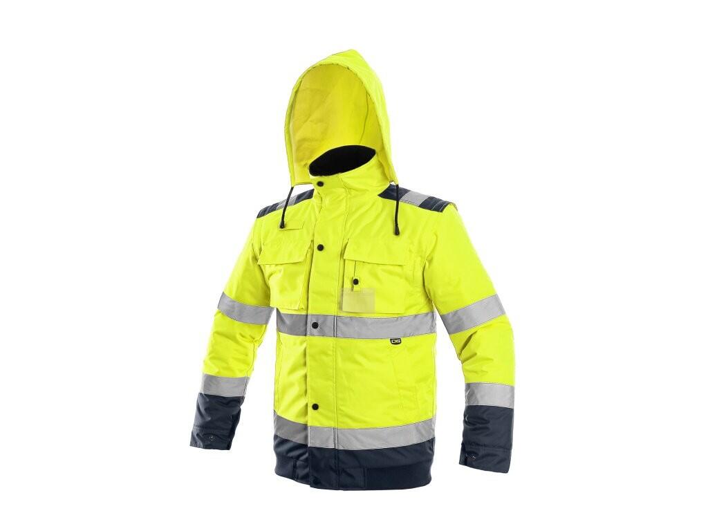 Bunda LUTON, výstražná, žluto-modrá, vel. S b1/10 - CN-1110-051-155-92