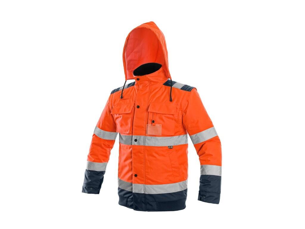 Bunda LUTON, výstražná, oranžovo-modrá, vel. L b1/10 - CN-1110-051-205-94