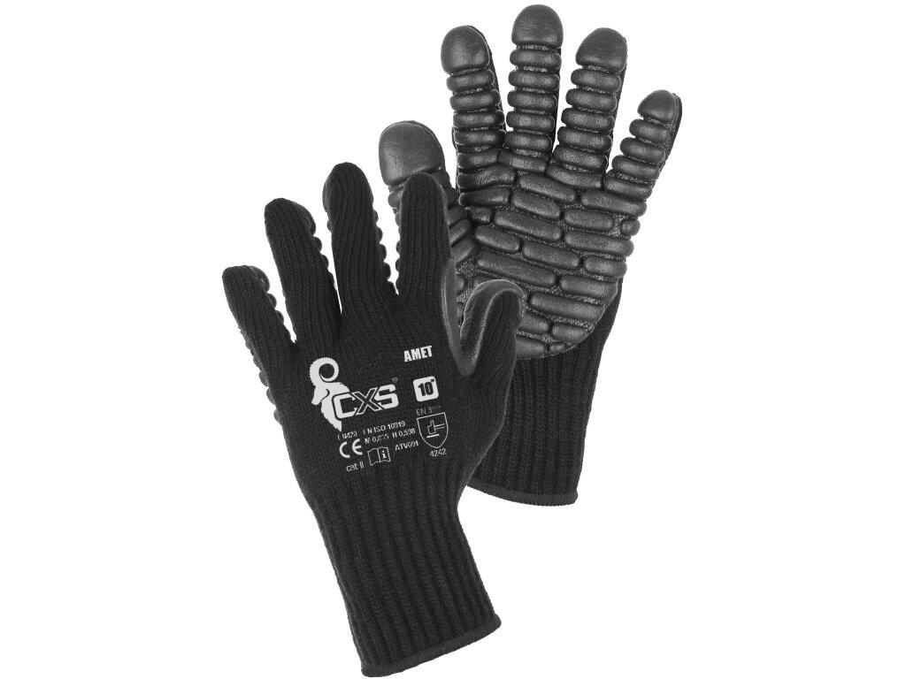 Rukavice AMET antivibrační, pletené, blistr, vel. 10 b1/60 - CN-3640-021-800-10