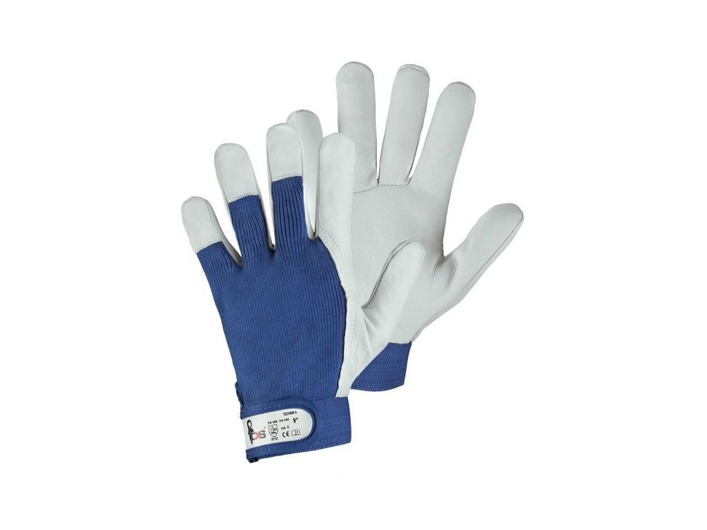 Rukavice TECHNIK A, kombinované, modro-bílé, vel. 8 b1/12/240 - CN-3210-086-401-08