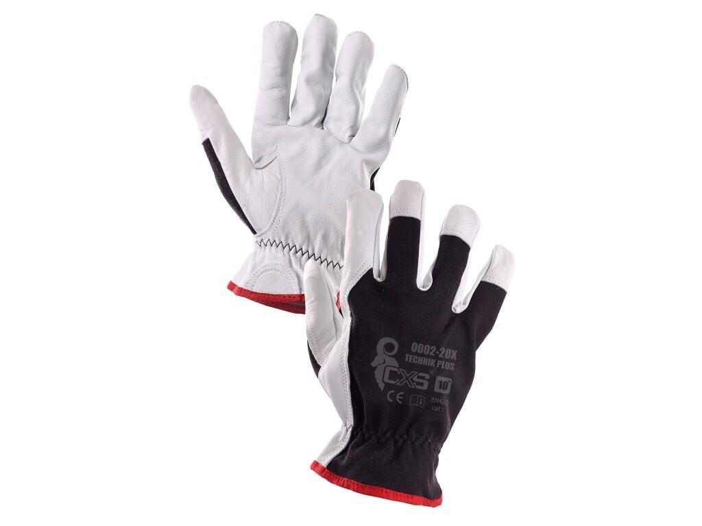Rukavice TECHNIK PLUS, kombinované, černo-bílé, vel. 09 b1/12/240 - CN-3210-009-801-09