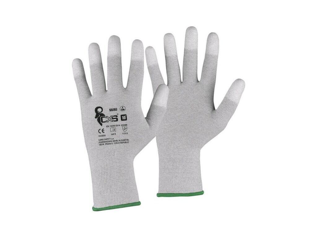Rukavice CXS SILOLI, antistatické, ESD, povrstvené konečky prstů, vel. 7 - CN-3670-035-714-07