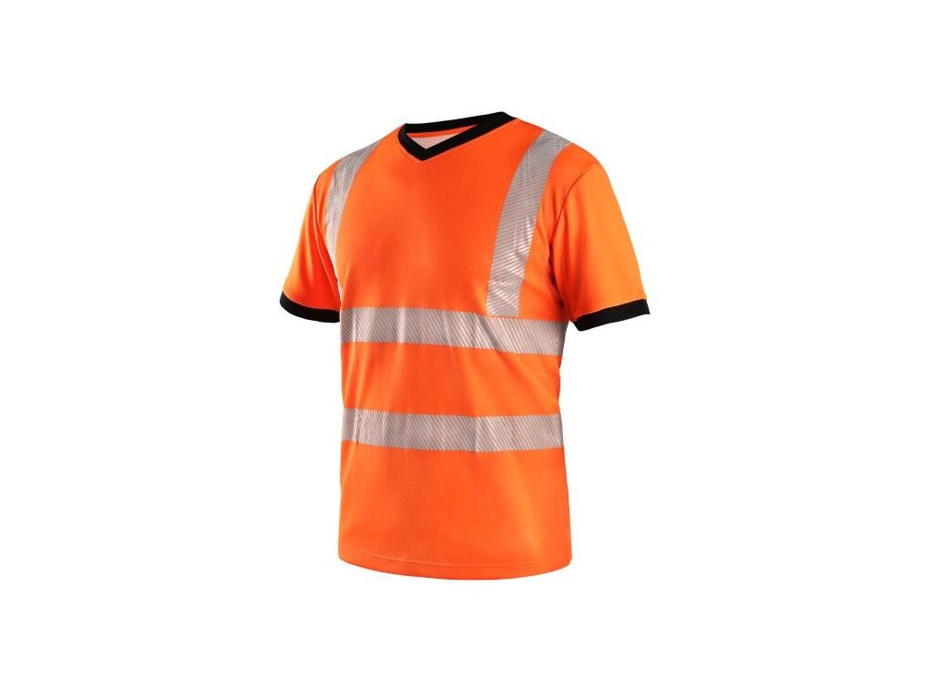 Tričko CXS RIPON, výstražné, pánské, oranžovo - černé, vel. XL - CN-1113-108-210-95