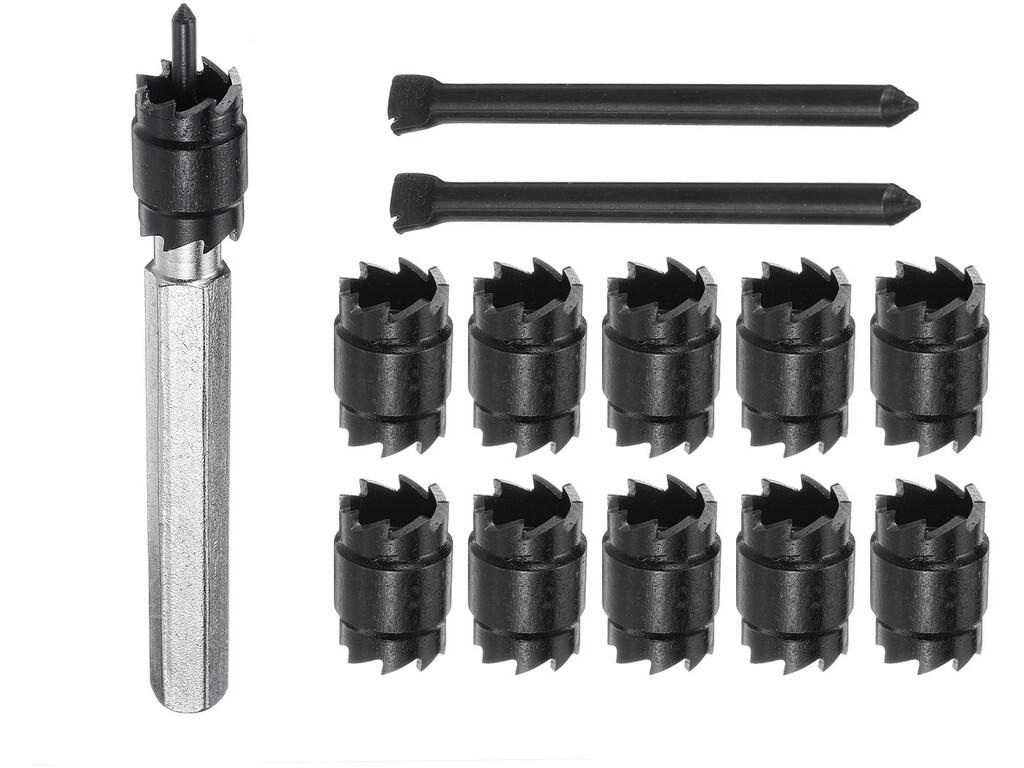 Sada vrtáku na bodové sváry 9,6mm HSS + 10ks oboustranných korunek 9,6mm + 2ks středících hrotů 2,5mm - BS101-104