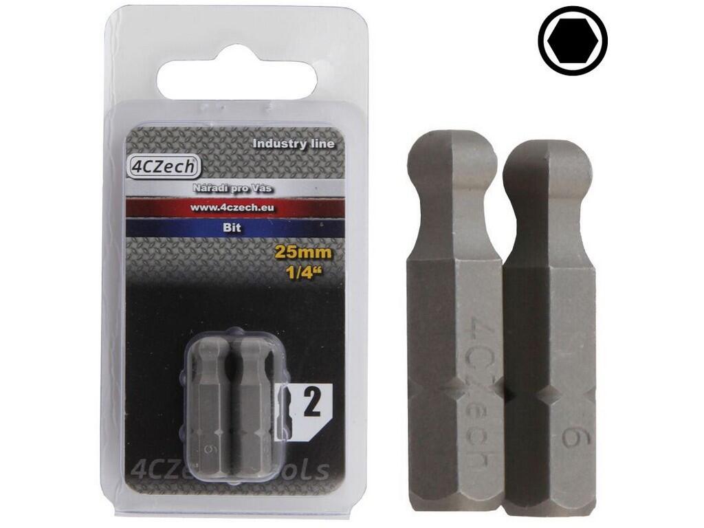 Bit 1/4" 6HR s kuličkou 6mm délka 25mm balení 2ks - 4CZ-8077-60